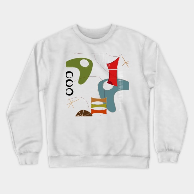 Retro Eames-Era Atomic Inspired 7 Crewneck Sweatshirt by Makanahele